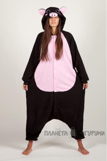 Пижама-кигуруми Чёрная свинка