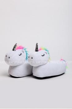 Тапочки "Единороги" белые закрытые Тапочки "Единороги" белые закрытые