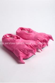 Тапочки для кигуруми "лапки с когтями" ярко-розовые