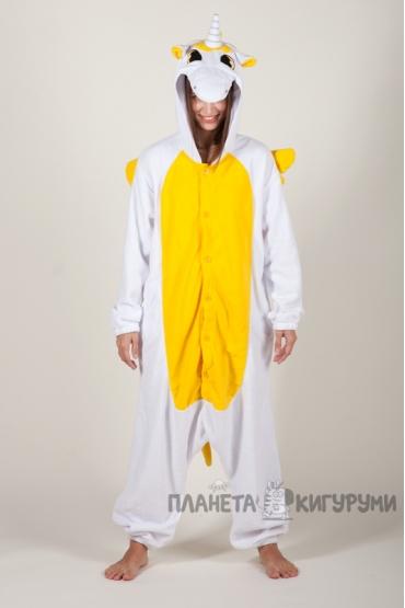 Пижама-кигуруми Пегас Единорог желтый